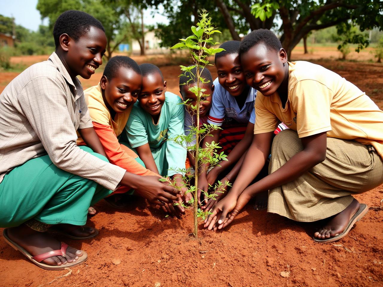 Young volunteers in Tanzania